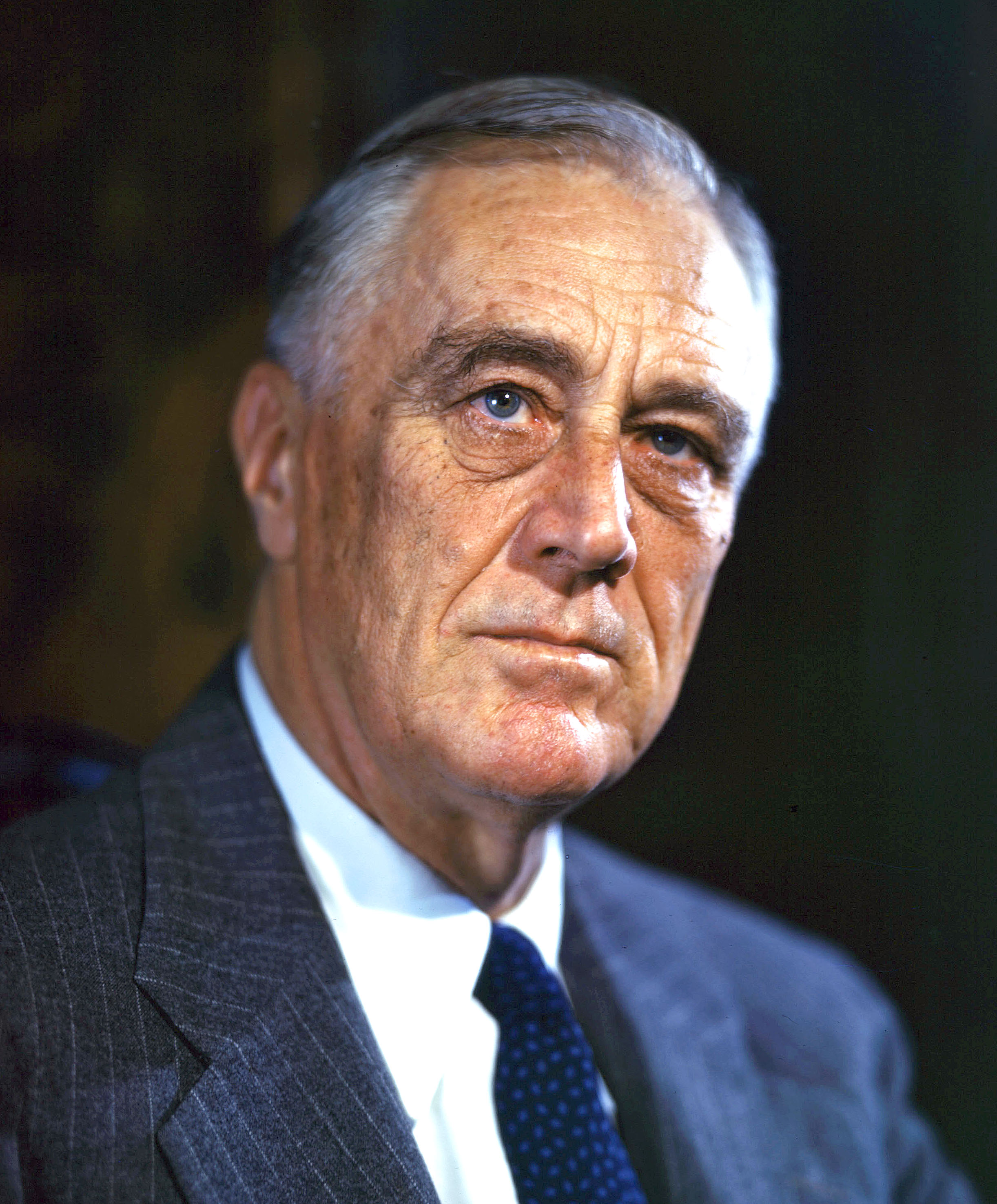 Retrato colorido de Franklin D. Roosevelt